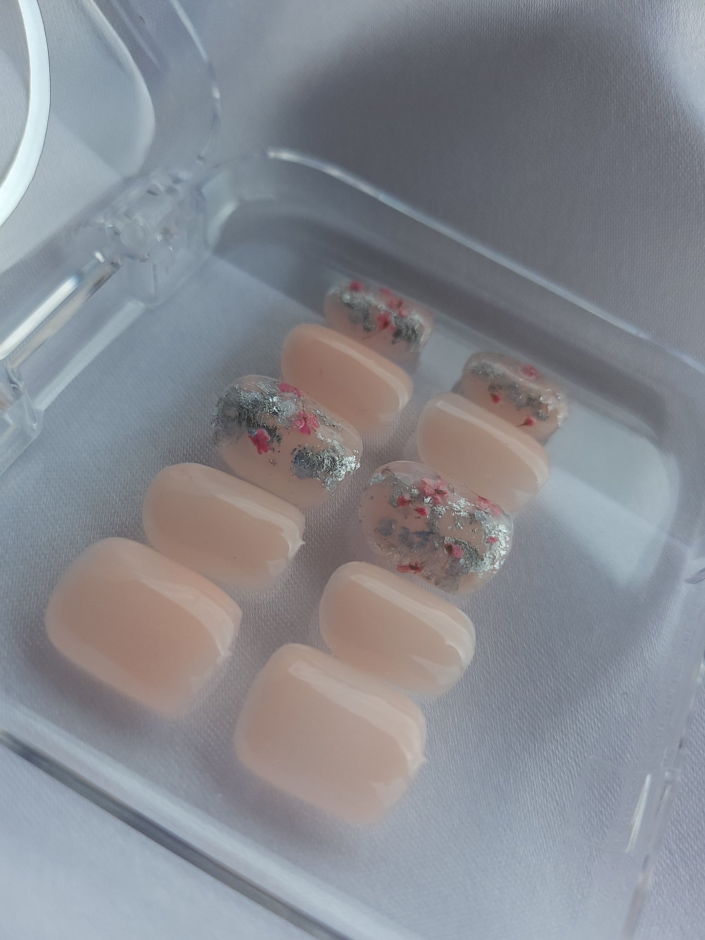 Kit Nude Blossom Silver – Fleur & Feuille Argentée 🌿✨🌸