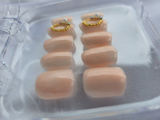 Kit gel ongles aux tons pêche et doré inspiré sirène – Mermaid Vibes – by SIAN'AILS