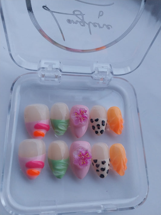 🌈🕶Sugar Bloom French – One Nail, One Mood🕶🌈🌺