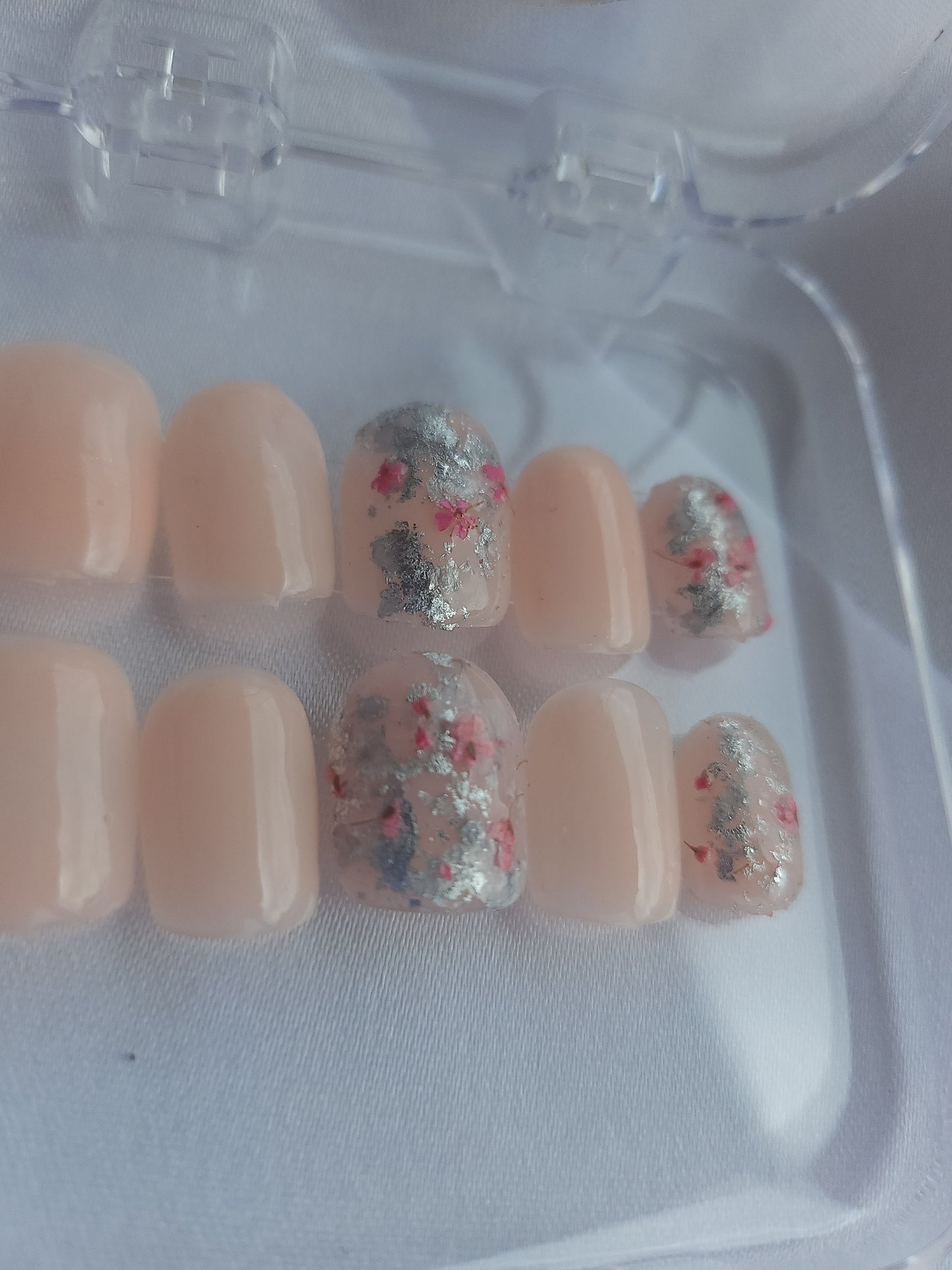 Kit Nude Blossom Silver – Fleur & Feuille Argentée 🌿✨🌸